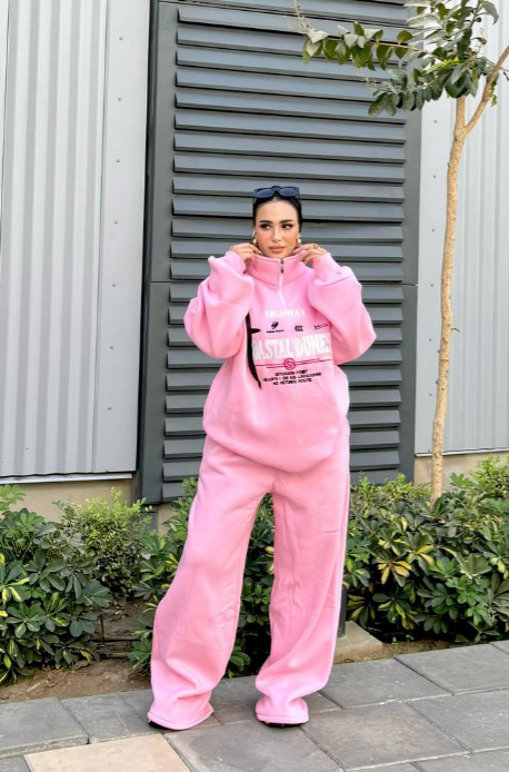 سوت التطريز الأوفر سايز التحفة ✨🩷