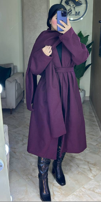 ترنش كوت جوخ مع إسكارف – ستايل كلاسيك