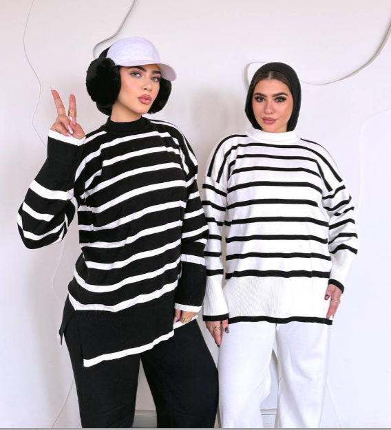 السوت المخطط _ over size