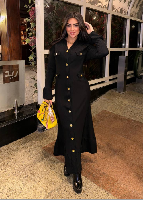 فستان ريب شتوي تركي بزراير