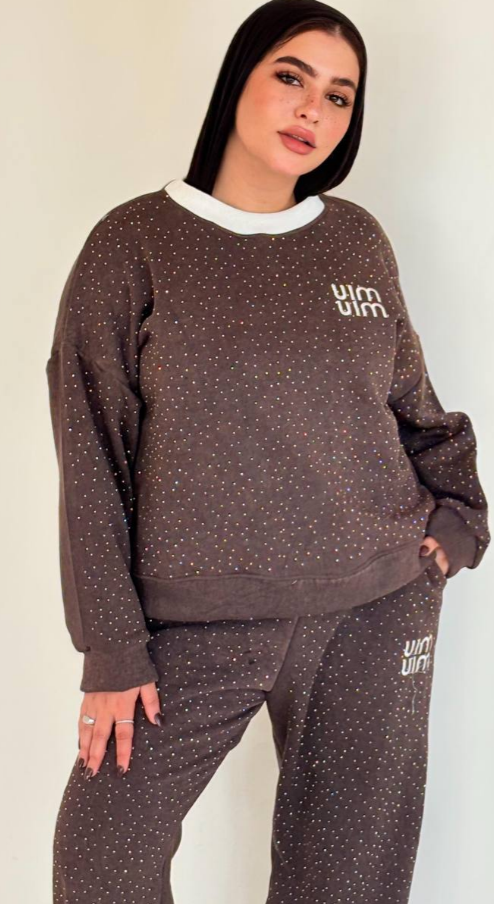 سوت Miu Miu المحجرة بالتطريز والاسترس ✨💎