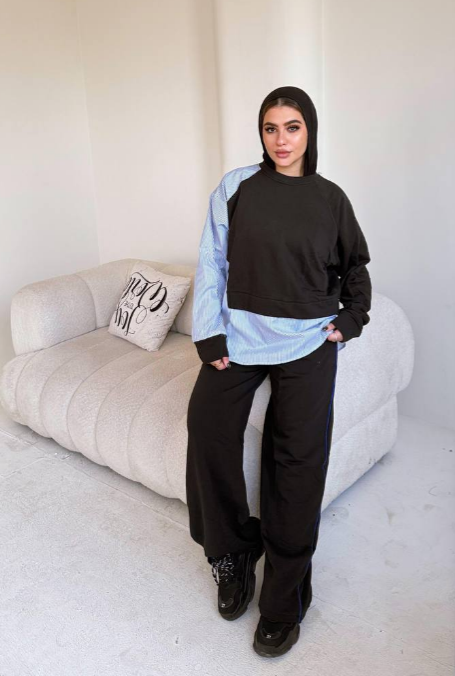 سوت بوبلين ستايل 🖤🤍