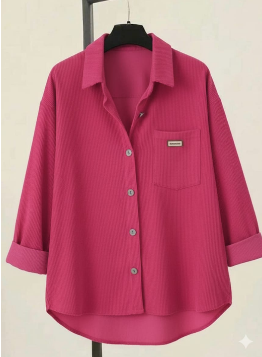 شميز بزراير دهبي وجيب واحد