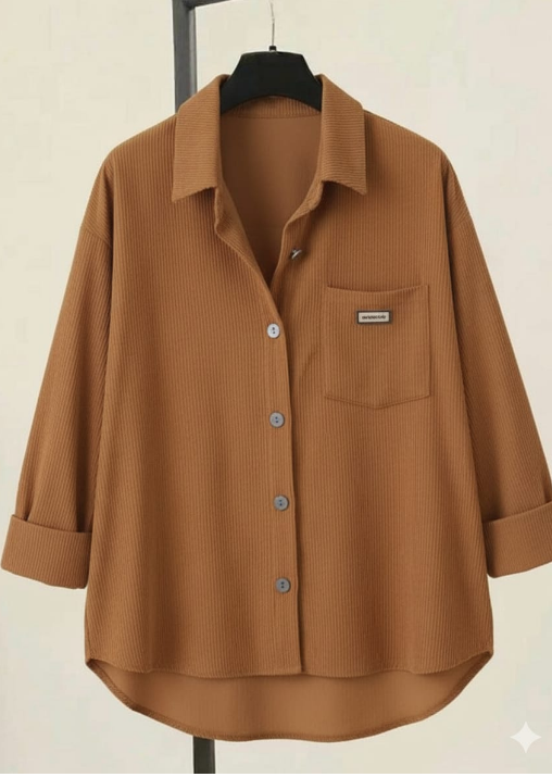 شميز بزراير دهبي وجيب واحد