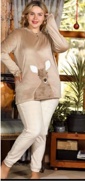 "بيجامة شتوية أرنوب قطعتين"