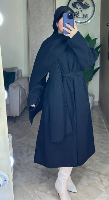 ترنش كوت جوخ مع إسكارف – ستايل كلاسيك