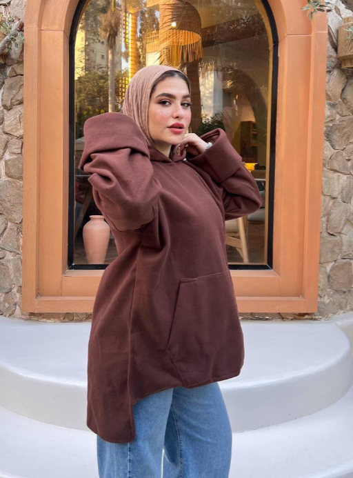 هودي جوخ ليكرا  مستورد- أوفر سايز –