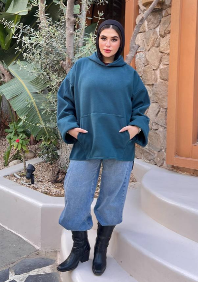 هودي جوخ ليكرا  مستورد- أوفر سايز –