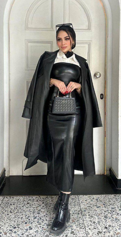 فستان جلد صك شتوي هاي كلاس